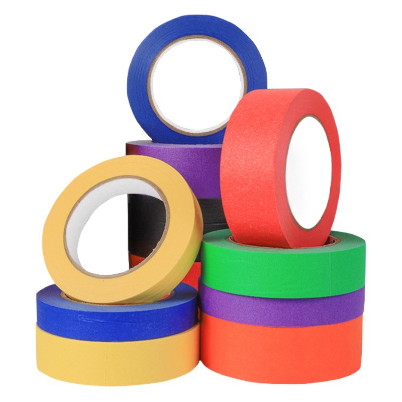 Color masking paper text tape interior decoration vehicle masking high viscosity high temperature resistant seamless masking paper tape