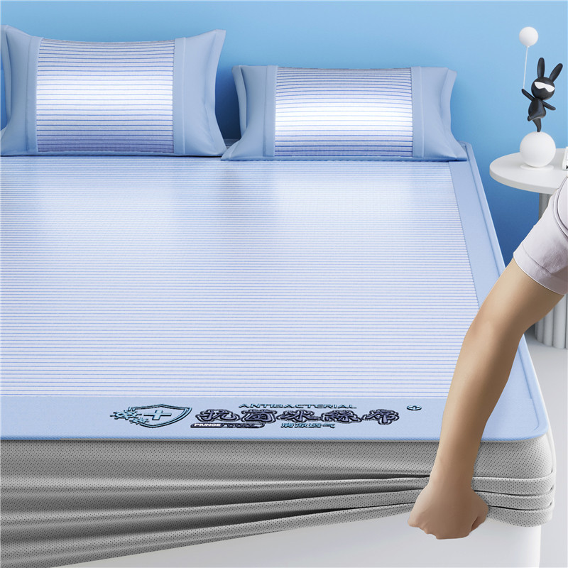 Picture of 2025 Explosions Antibacterial Ice Silk Mat Summer Sleeping Naked Maternal and Infant Class Air-conditioned Mat Machine Washable Folding Bed Cover Soft Mat