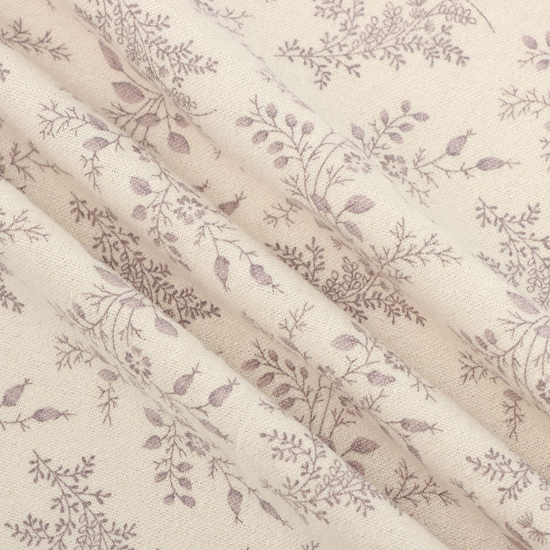 Picture of in stock orchid flower water paste printing cotton vintage floral cloth autumn and winter casual wear fashion dress fabric