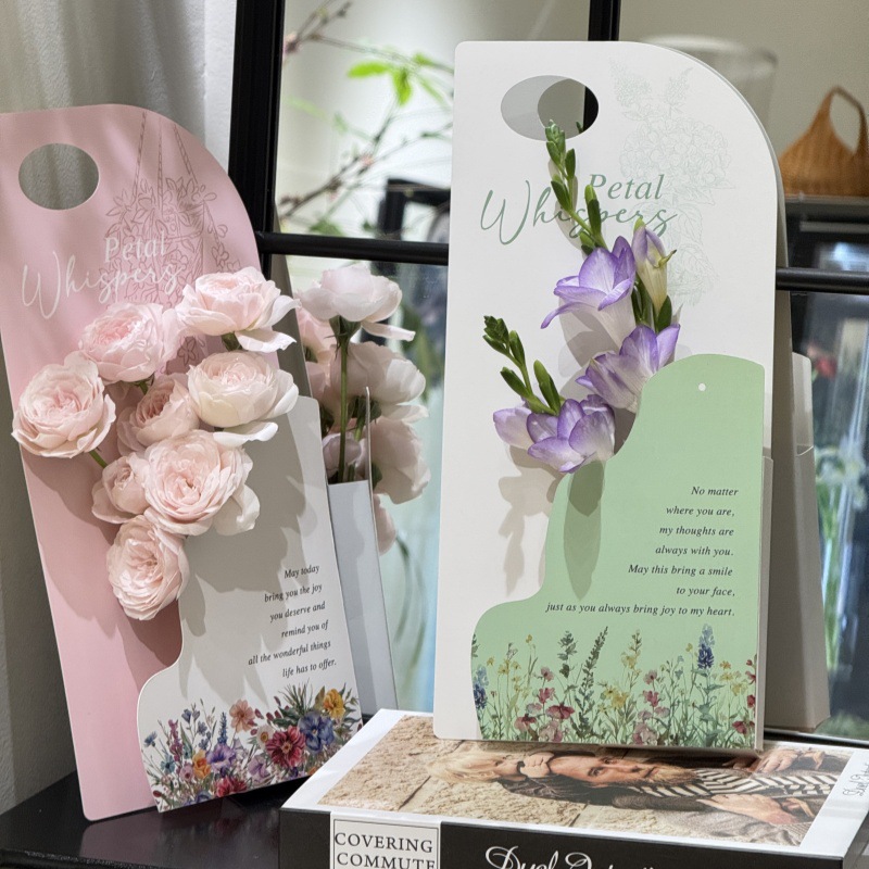 Flower Handbag New Hand-held Flower Basket Paper Flower Box Flower Shop Supplies Hand-held Flower Bag Tanabata Flower Box Flower Bag
