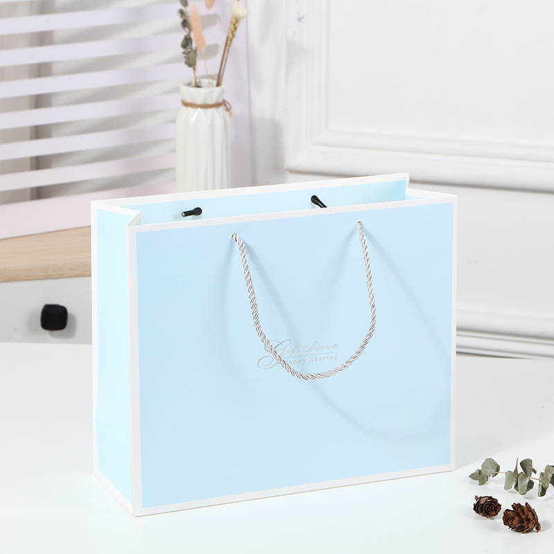 Picture of in stock Grey Marble Tote Bag Simple Business Tote Bag Square Gift Bag Hand Gift Bag Paper Bag