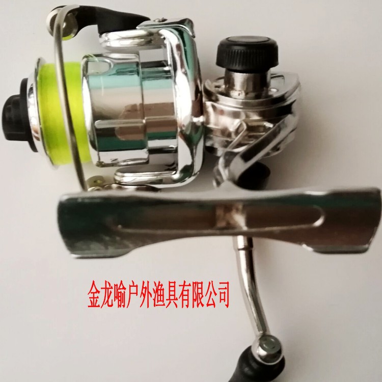 Picture of Factory wholesale fishing line wheel hand-cranked mini 100 type metal body ultra small spinning wheel regular feet fishing rod