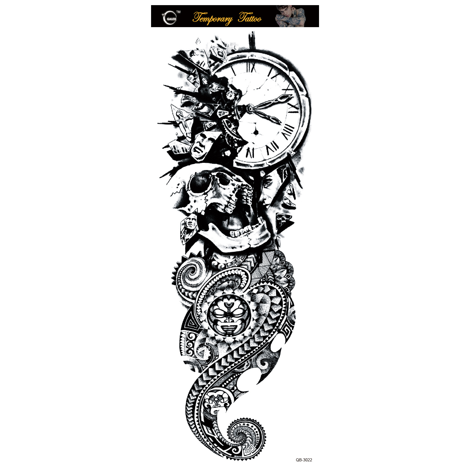 Picture of Large Flower Arm Tattoo Sticker Full Arm Waterproof Tattoo Temporary 400 Optional Full Arm Tattoo Sticker