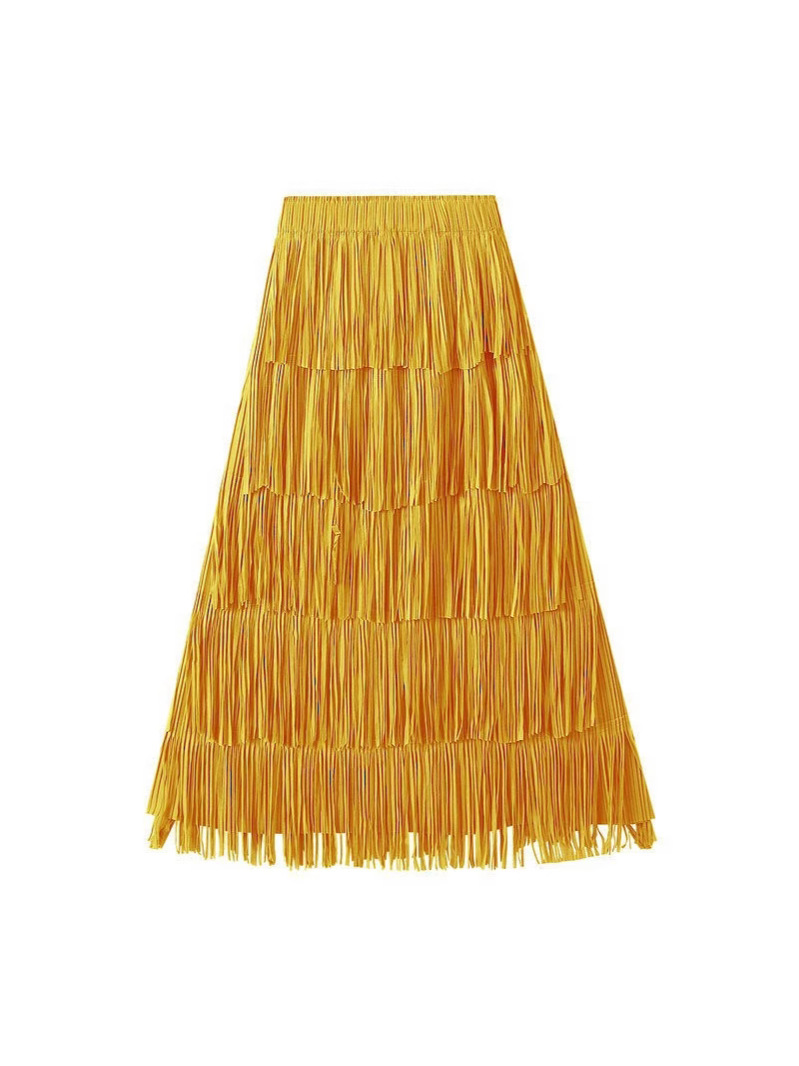 European and American French 2025 New Summer Thin Tassel Skirt High Waist Slimming Fashionable Hip Skirt