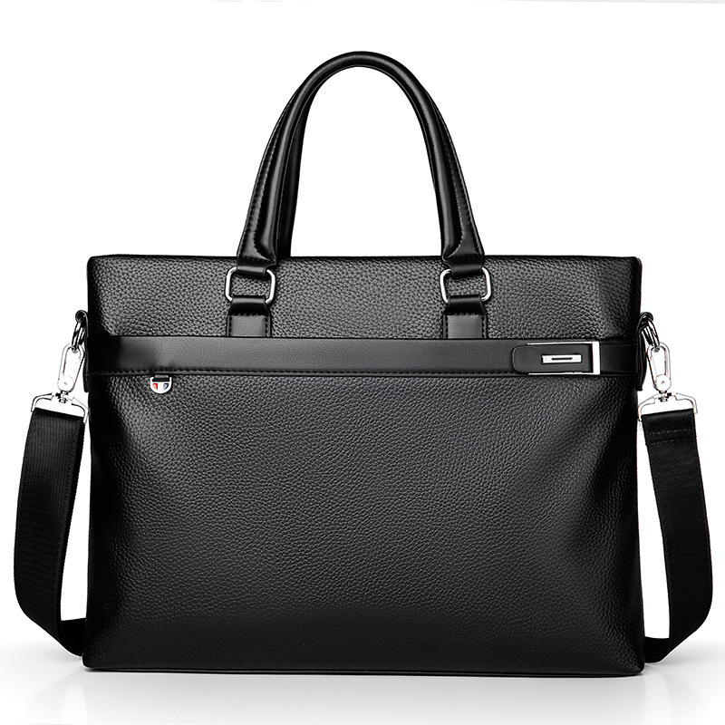 Picture of New men's handbag business official casual bag shoulder diagonal bag leather texture computer bag wholesale tide