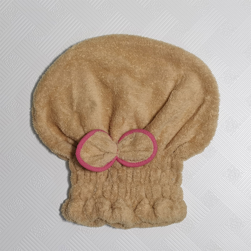 Picture of Cross-border Double-layer Thickened Shower Cap Women's Water Absorbent Quick-drying Cap Coral Fleece Hair Dried Towel Towel Wash Headband Hair Dried Cap