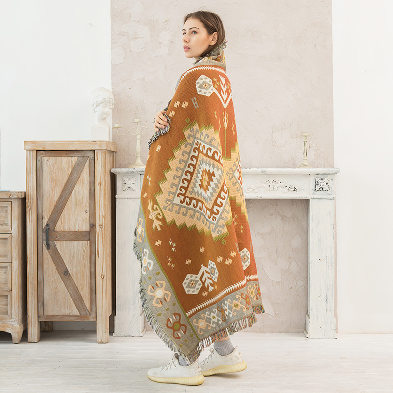 Export woven thread blanket sofa blanket sofa towel outdoor camping picnic cloth decoration homestay RV camping blanket cross border