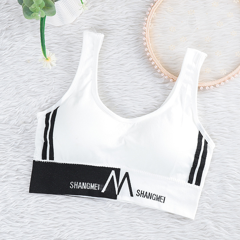 Picture of European and American Style Explosions M Letter Beautiful Back Wrapped Breast Tube Top Underwear Women's Sports Yoga No Steel Ring Vest Bra Women