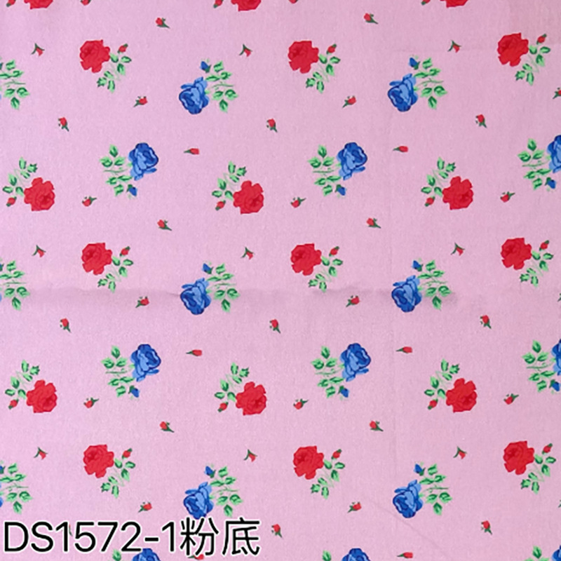 Red and Blue Rose 40 Count Cotton Poplin Printed Fabric Children's Dress Handbag Pure Cotton Printed Fabric