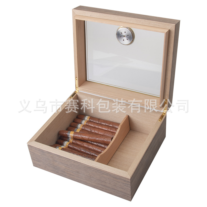 Picture of Spot Wholesale Heightened Wooden Cigar Insulation Storage Box Collection Moisturizing Box Cedar Wood Wooden Cigar Box