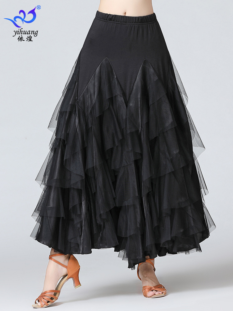 Picture of Chinese standard dance skirt modern ballroom dance skirt large swing skirt new stage competition suit Waltz large swing skirt