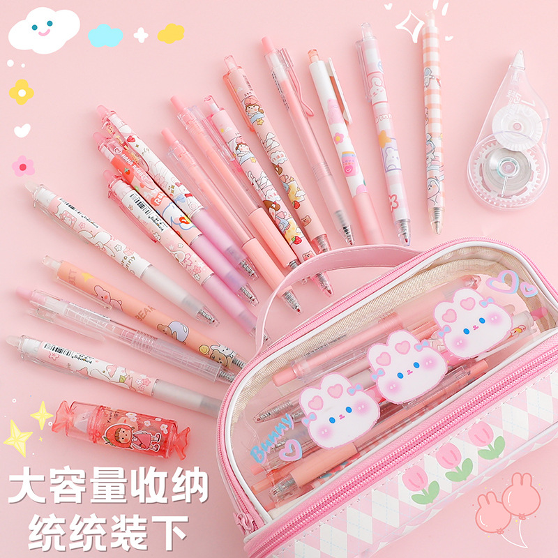 Picture of Opening season large capacity pencil case wholesale student portable pencil case female high color value 2 layer pencil case stationery storage bag