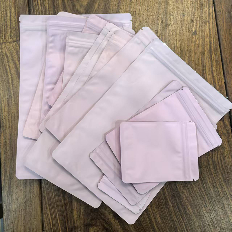 Pink Double-Sided Matte Aluminum Bone Bag Gift Jewelry Gift Packaging Bag Digital Products Beauty Digital Hardware Ziplock Bag