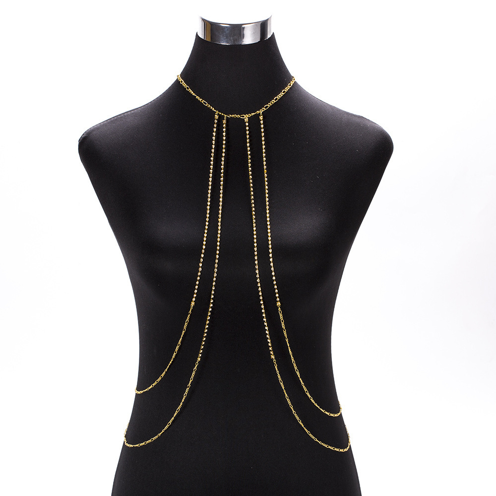 Cross-border European and American Simple Claw Chain Waist Chain Women's Stylish Trendyy Summer Bikini Clothing Accessories Chest Chain Body Chain