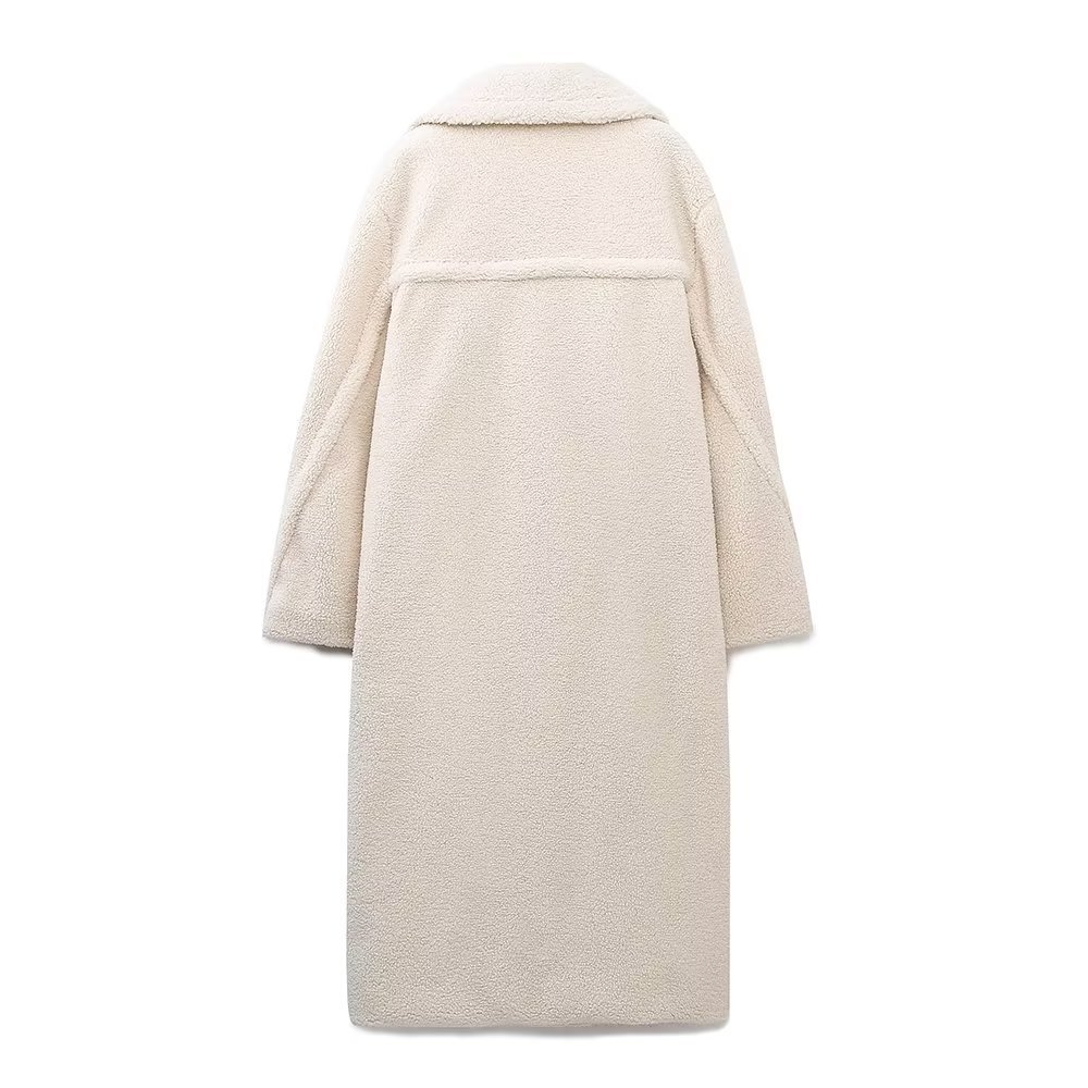 Picture of 2023 autumn and winter New European and American cross-border Women's solid color casual long fleece coat warm lamb wool coat