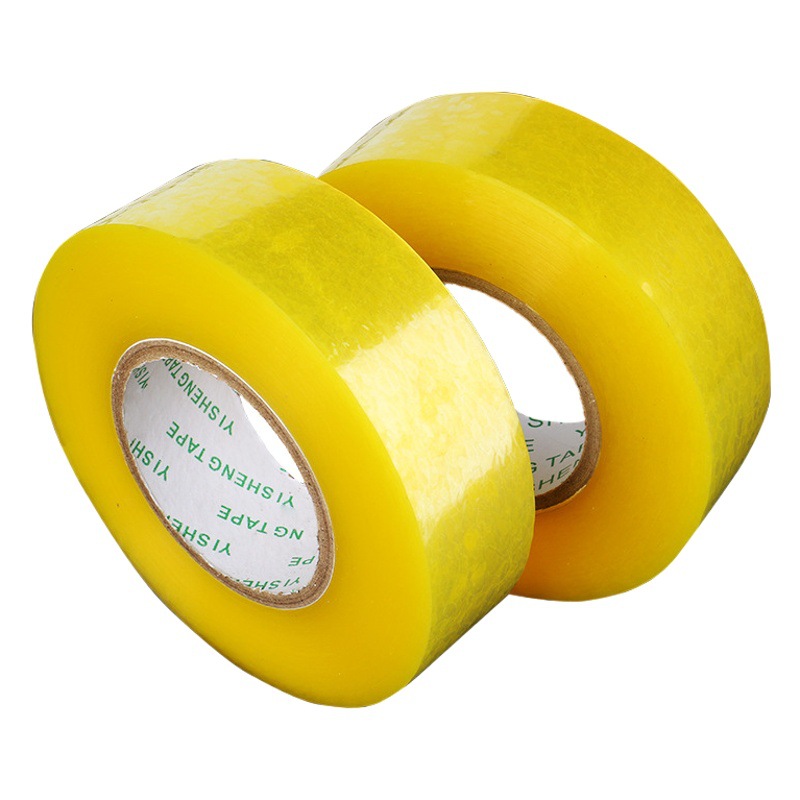 Transparent tape large roll packaging sealing glue beige sealing glue e-commerce logistics warning tape wholesale