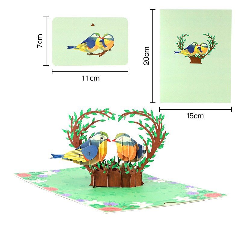 Picture of Teacher's Day Three-Dimensional Greeting Card Love Cherry Blossom Tree Paper Sculpture Valentine's Day Blessing Message Thank You Card Amazon Wholesale