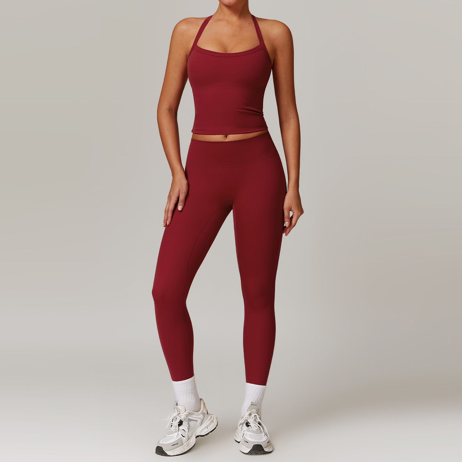 Picture of Zechuang European and American tight brushed yoga suit quick-drying workout clothes winter outdoor running sports suit female 8519