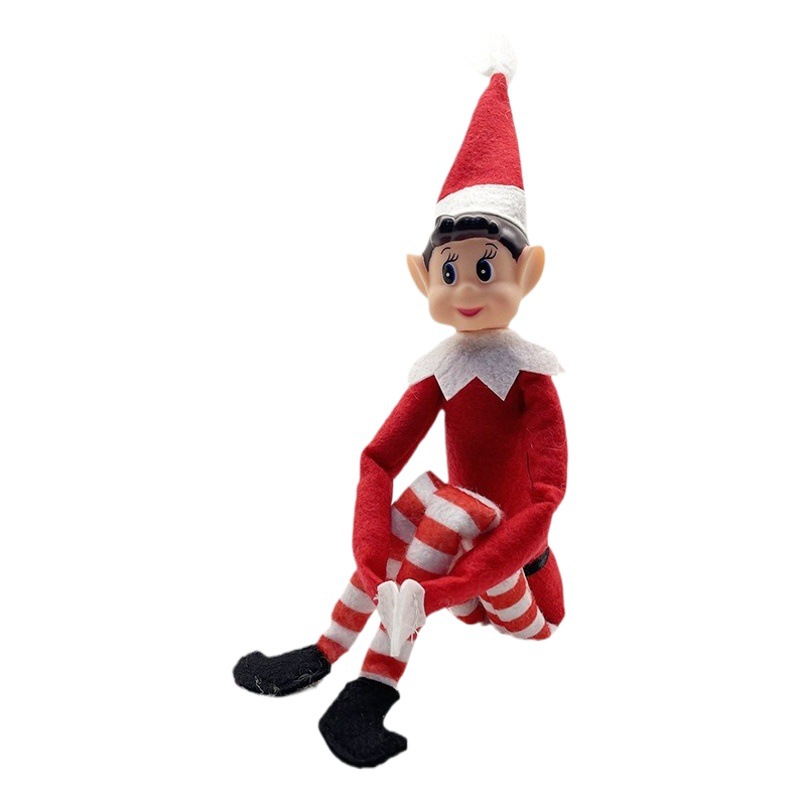 Christmas Decorations Christmas Elf Long Legs Christmas Ornaments Rainbow Color Sitting Posture Christmas Bookshelf Elf Ornaments