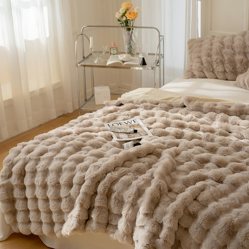 Picture of Thickened Class a Imitation Rabbit Velvet Blanket Milk Velvet Cover Blanket Winter Warm Sofa Coral Velvet Lunch Blanket Soft