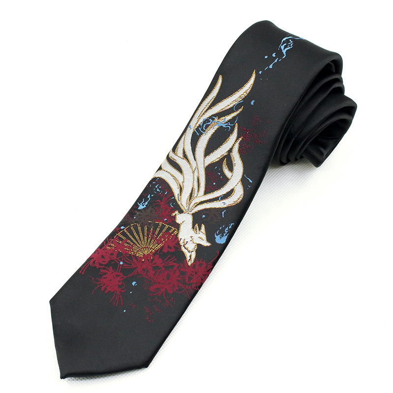 Picture of Foreign Trade Two-Dimensional Japanese Style Nine-Tailed Fox Tie Jkdk Uniform Shirt Hand-Tied Versatile Fashionable Nine-Tailed Fox Fairy Tie