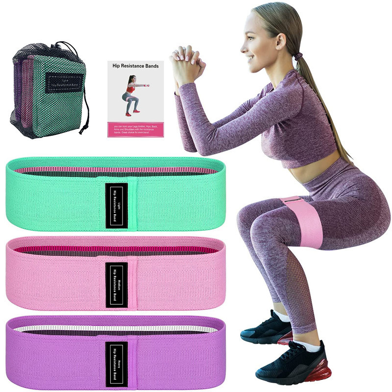 Polyester Cotton Hip Band Yoga Fitness Stretch Band Boot Ring Squat Stretch Resistance Band Latex Silk Stretch Ring Set