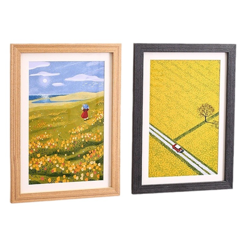Picture of Solid wood photo frame mounting picture frame wall hanging A3 inch 16 decoration a4 inch 4 open 8K puzzle frame creative photo wall wooden