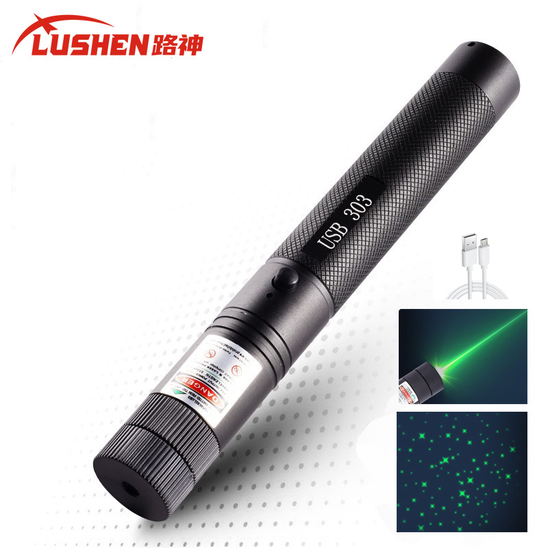 303 Laser Pointer USB Rechargeable High-Power Green Lightning Spotlight Coach Infrared Sales Shooting Pen Laser Flashlight