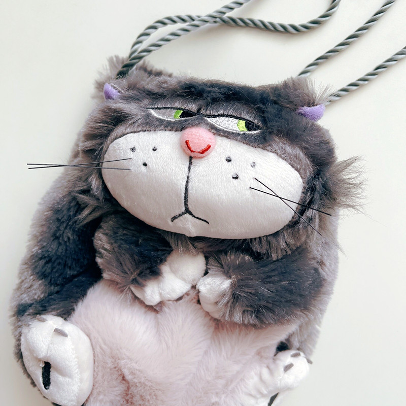 Picture of Japanese cartoon Lucifer bad cat cute fat Meow doll large capacity bundle pocket drawstring sundries bag
