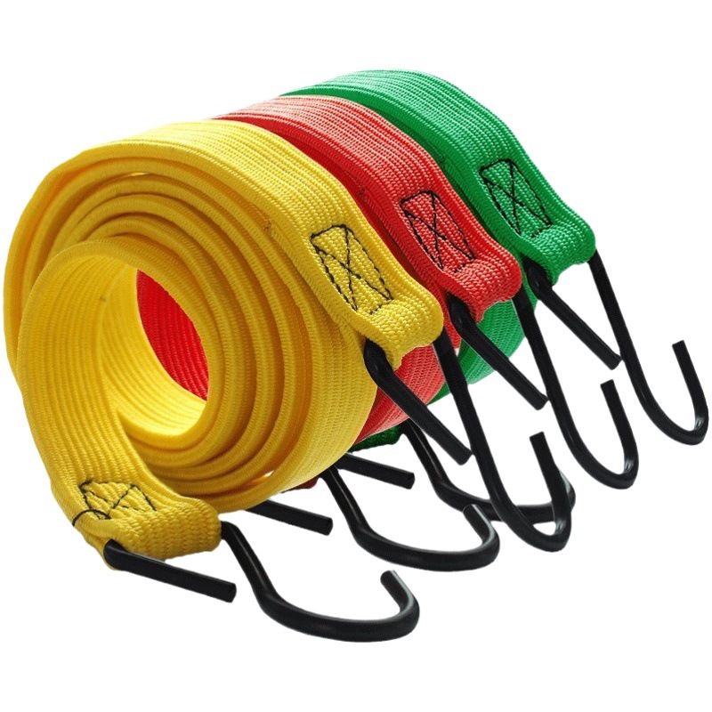 Wholesale binding tape color strap hook widened rubber elastic rope motorcycle trunk binding rope length fixed system