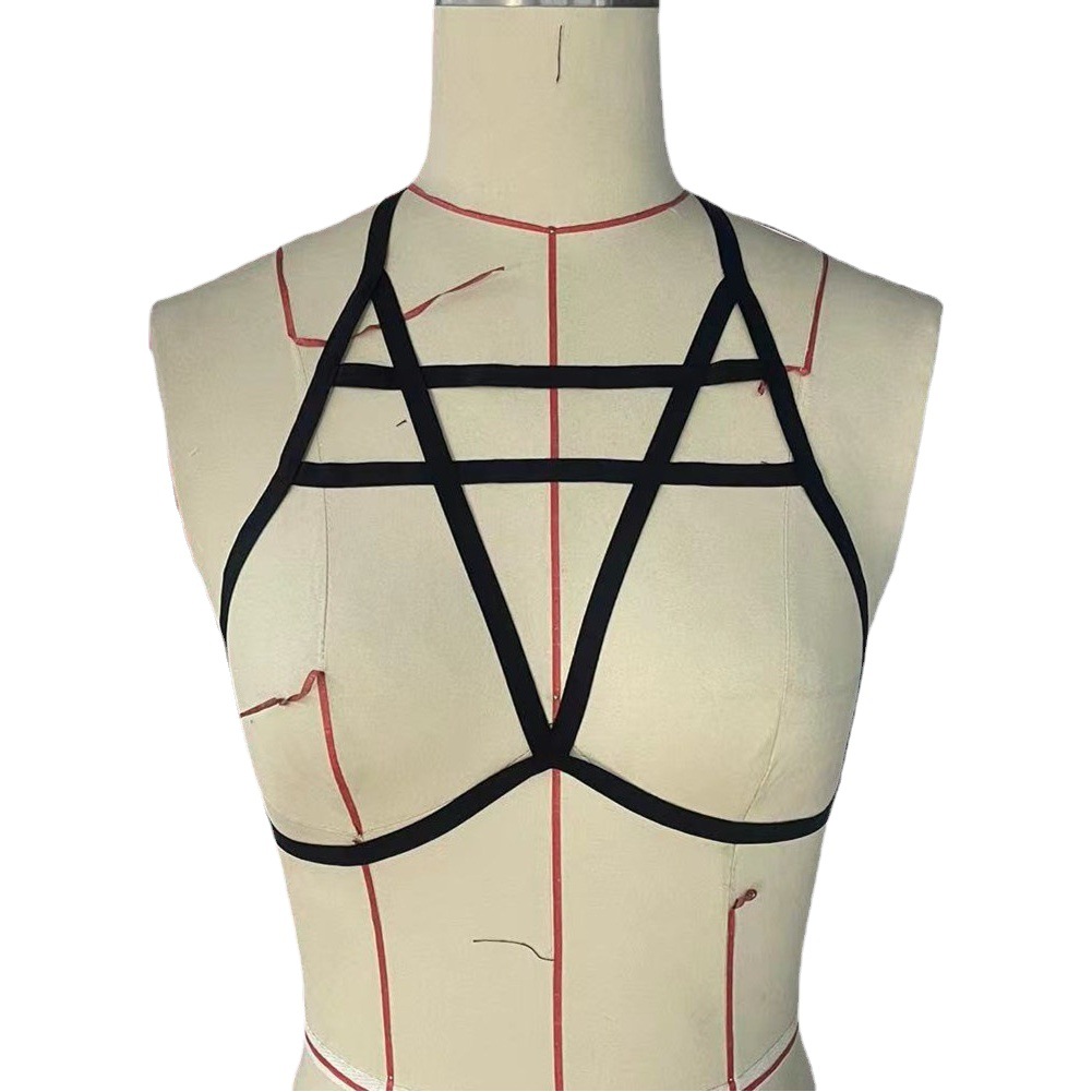 Foreign trade European and American sexy lingerie sexy harness chest strap bra hollow bottoming nightclub flirting vest New