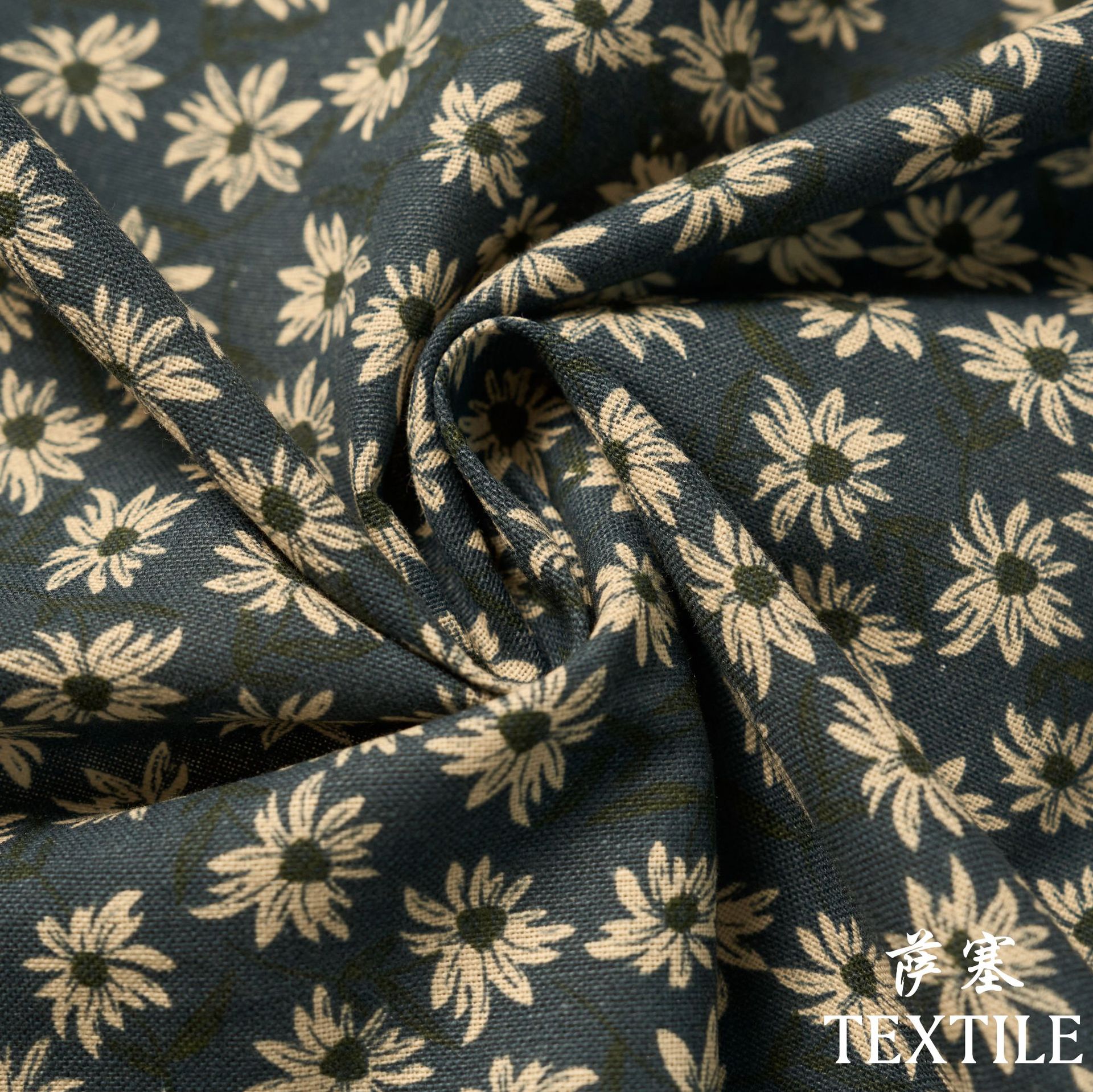 Picture of Cotton and Linen Digital Printing Fabric Floral Fabric Pastoral Style Fabric Floral Skirt dress Cloth