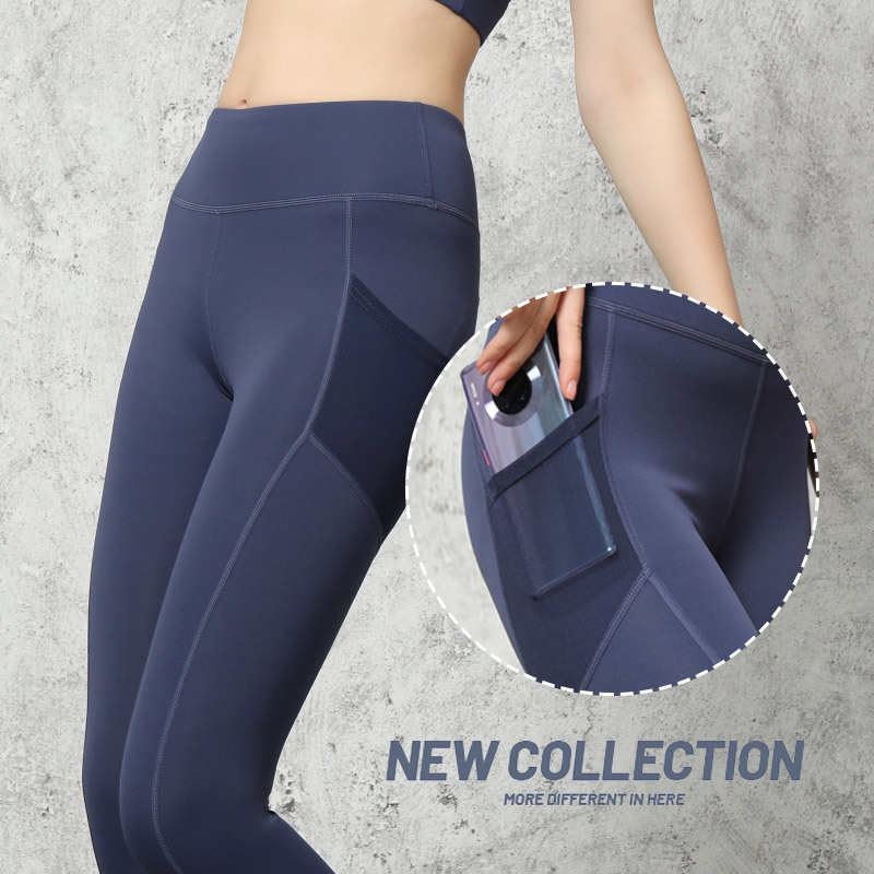 Picture of Yoga Pants with Butt-Lifting Mesh Side Pockets for Women, Elastic Peach Butt Leggings, Running Yoga Wear, Summer Fitness Pants, High-Waisted
