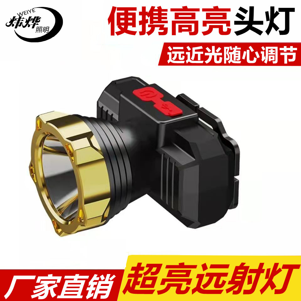 Led Headlight Strong Light Charging Ultra-Bright Head-Mounted Headlamp Outdoor Night Fishing Headlamp Home Lightweight Long-Range Miner's Lamp