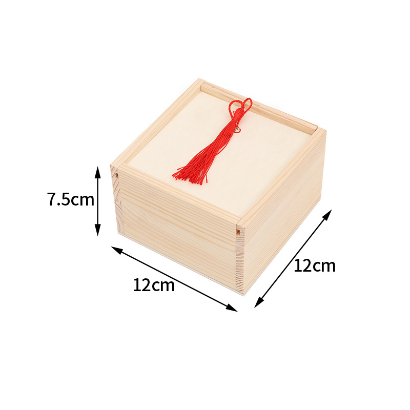 Picture of Draw Classical Empty Box Gift Packaging Box Jewelry Storage Box Wooden Gift Box Accompanying Gift Square Small Wooden Box