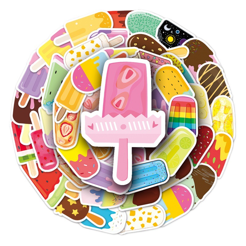 50 popsicle graffiti cross-border cartoon cute little fresh goo card creative DIY mobile phone shell luggage sticker