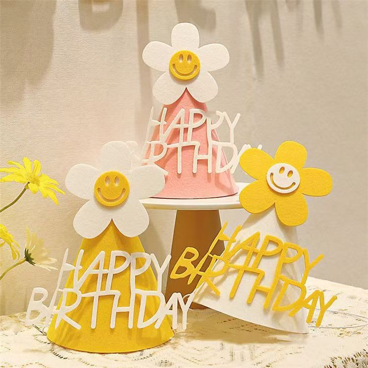 Non-woven Party Birthday Hat Felt Hat Ins Style Creative DIY Birthday Hat Baby One Year Decoration