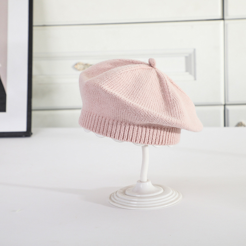 Picture of Baby Hat Autumn and Winter Women's Baby Cute Flower Beret Children's Wool Hat Girls' Knitted Painter Hat Trendy