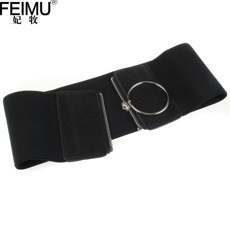 Picture of Belt Women's Ultra-wide Waist Seal Shirt Dress dress Decorative Simple All-match Korean-style Zipper Elastic Belt