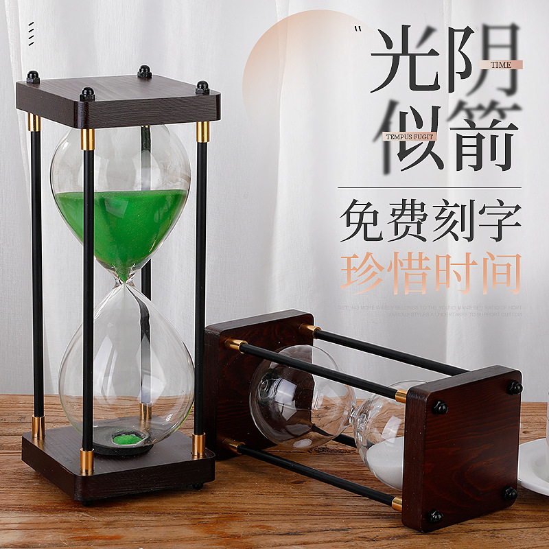 Picture of Retro Hourglass Ornaments 30/60 Minutes Hourglass Timer Chinese Valentine's Day Birthday Gift Creative Desktop Accessories