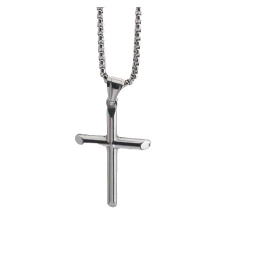 Picture of Korean and Japanese Style European and American Style Stainless Steel Cross Pendant Titanium Steel Unisex Necklace Long Sweater Chain Versatile