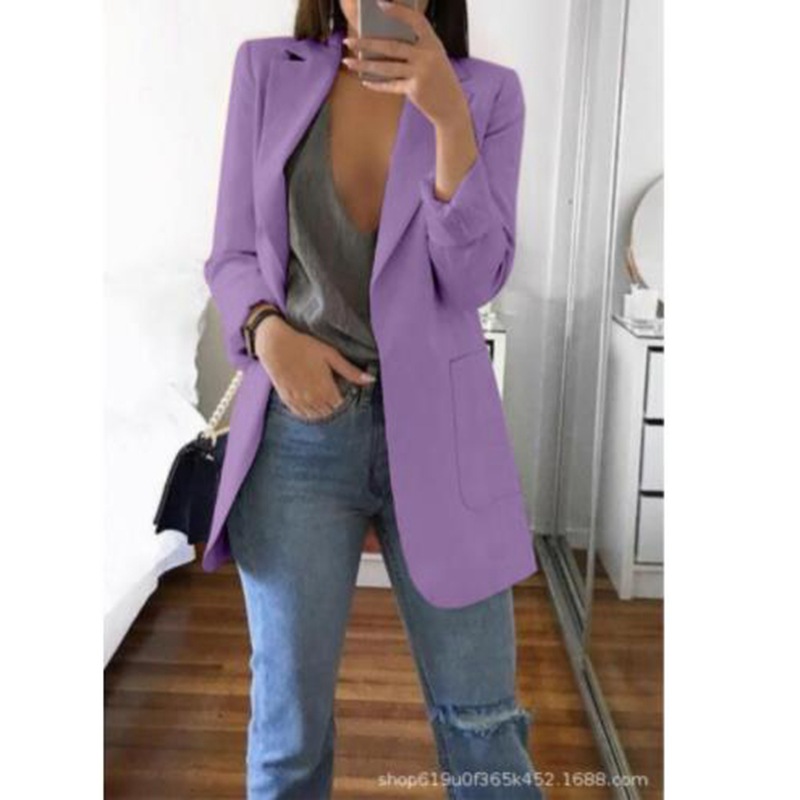 Picture of AliExpress WISH2024 New Spring and Autumn Explosions Women's Long Sleeve Solid Color Pocket Cardigan Small Suit Jacket