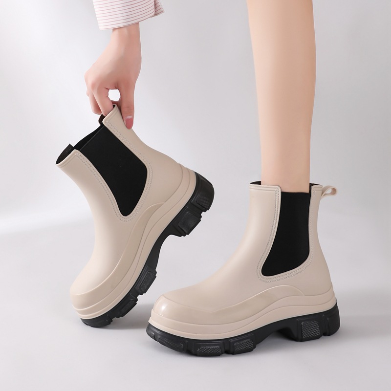 Cross-border rain shoes Korean women's foreign trade Chelsea women's tube outdoor rubber shoes thick-soled overshoes fashion waterproof shoes