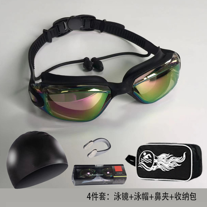 Picture of in stock 2025 new swimming goggles wholesale adult anti-fog plating swimming glasses waterproof silicone swimming goggles suit