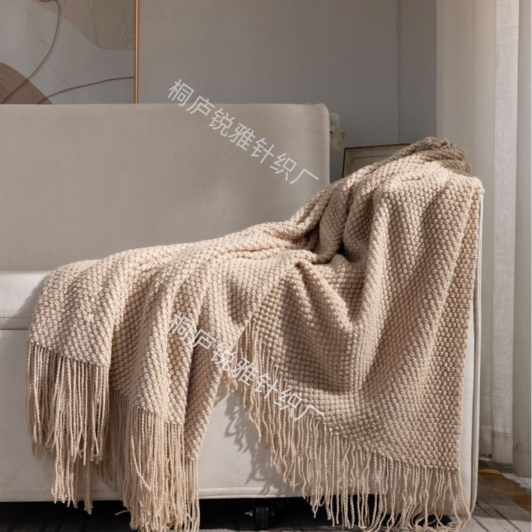 Picture of Cross-Border Simple Style B&B Decorative Blanket Air-Conditioning Blanket Nap Blanket Blanket Sofa Blanket Sofa Blanket High-End