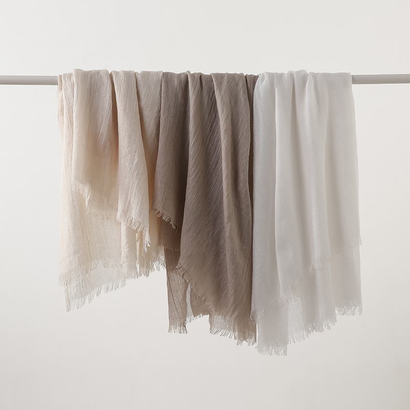 Picture of Solid Color Cotton and Linen Scarf Women's Artistic Sunscreen Scarf Scarf Beach Long Scarf Wholesale Japanese Scarf Advanced Sense