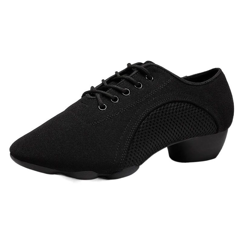 Latin Dance Shoes Adult Women Breathable Oxford Cloth Mesh Ballroom Dance Pair Dance Sailor Dance Teacher Shoes Men's One Piece Hair