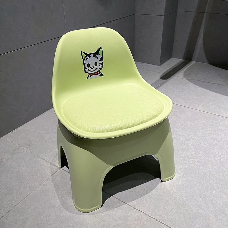 Picture of Stool small short stool backrest home cute children's plastic shoe changing stool toilet bathroom bath small bench chair