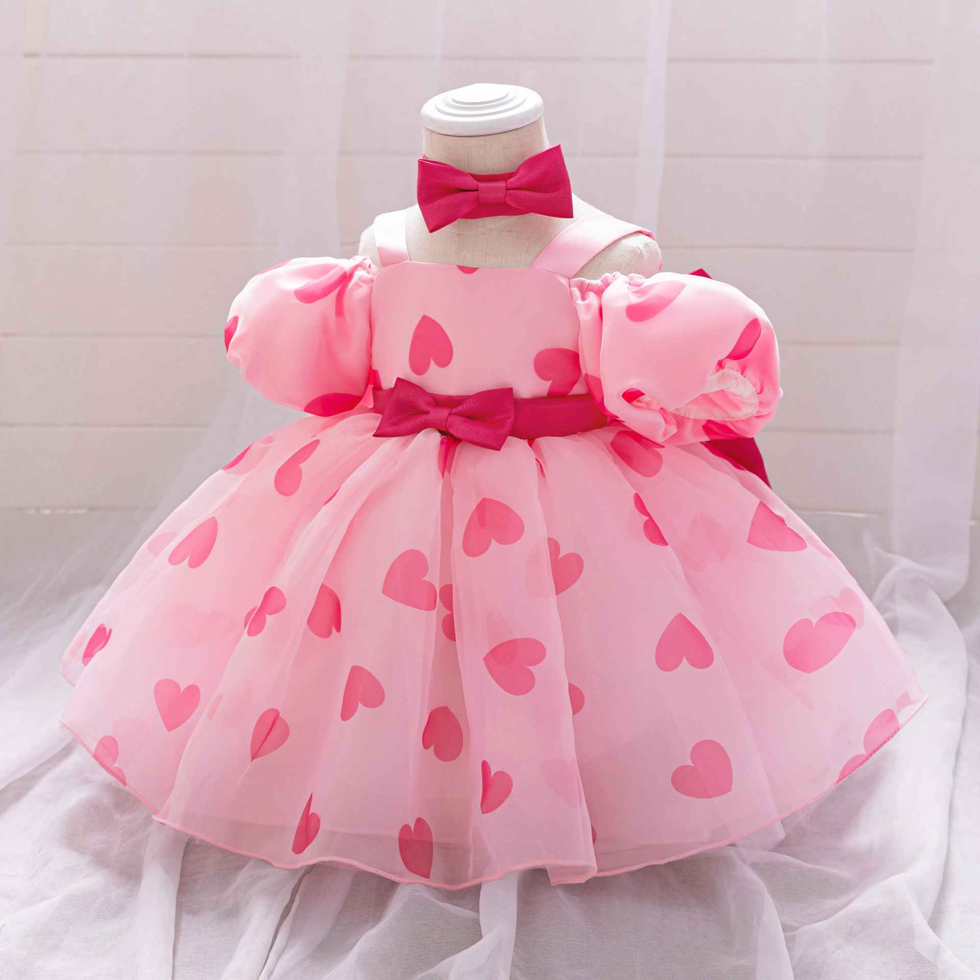 Picture of Cross-border Girl's Dress Pontu Dress COS Minnie Mickey Children's Princess Dress Mesh Dot Bow dress