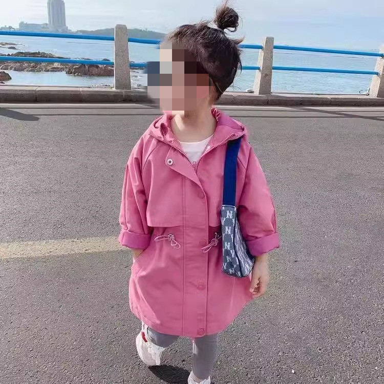 2024 New Girls' Spring and Autumn Clothes Children's Korean Style Rush Clothes Baby Stylized Coat Children's Mid-Length Coat Coat